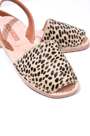 Leopardo - Fur Leather Menorcan sandals