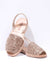 ROSE GOLD GLITTER - Metallic Glitter Leather Menorcan sandals