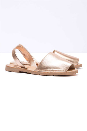Rose Gold - Metallic Leather Menorcan sandals