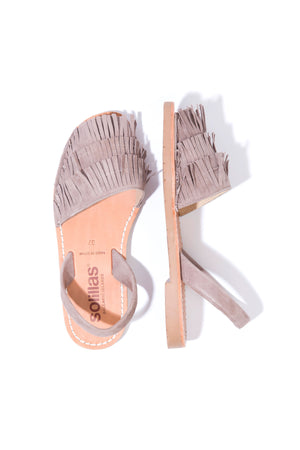 Pedra Franja - Fringe Detail Leather Menorcan sandals