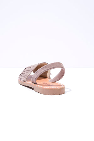 Pedra Franja - Fringe Detail Leather Menorcan sandals
