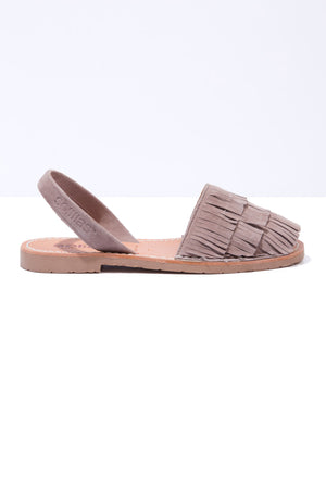 Pedra Franja - Fringe Detail Leather Menorcan sandals
