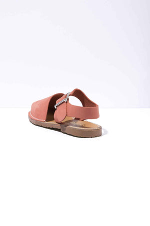 CORAL PESCA - Original Menorcan Sandals in Coral Nubuck Leather with Buckle