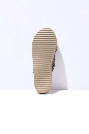 LEOPARDO GRIS CRUZADO - Leopard Crossover Espadrille Slider