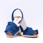 Talaia Indigo - Frilled Suede Menorcan sandals
