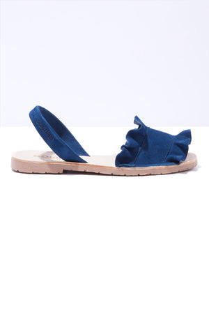 Talaia Indigo - Navy Frilled Menorcan sandals