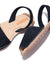Noche Mimoso - Original Menorcan Sandals in Black Nubuck Leather with Padded Insole