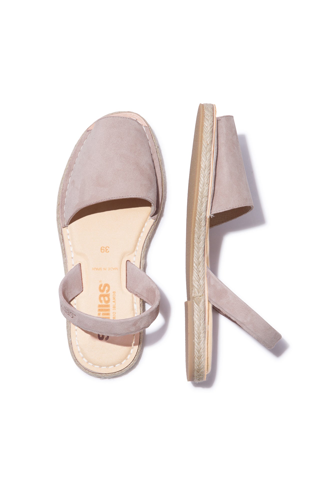 Pedra Mimoso - Espadrille Menorcan Sandals in Grey Leather with Padded Insole
