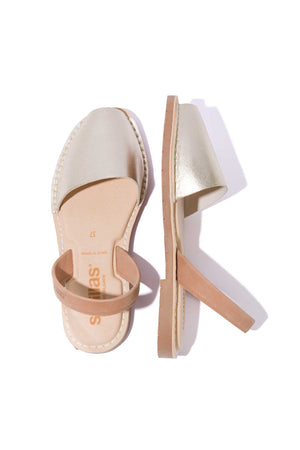 Terroso Oro Mimoso - Original Menorcan Sandals in Gold and Tan Leather