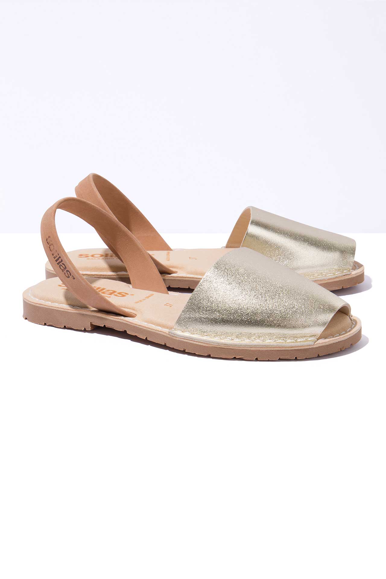 Terroso Oro Mimoso - Original Menorcan Sandals in Gold and Tan Leather