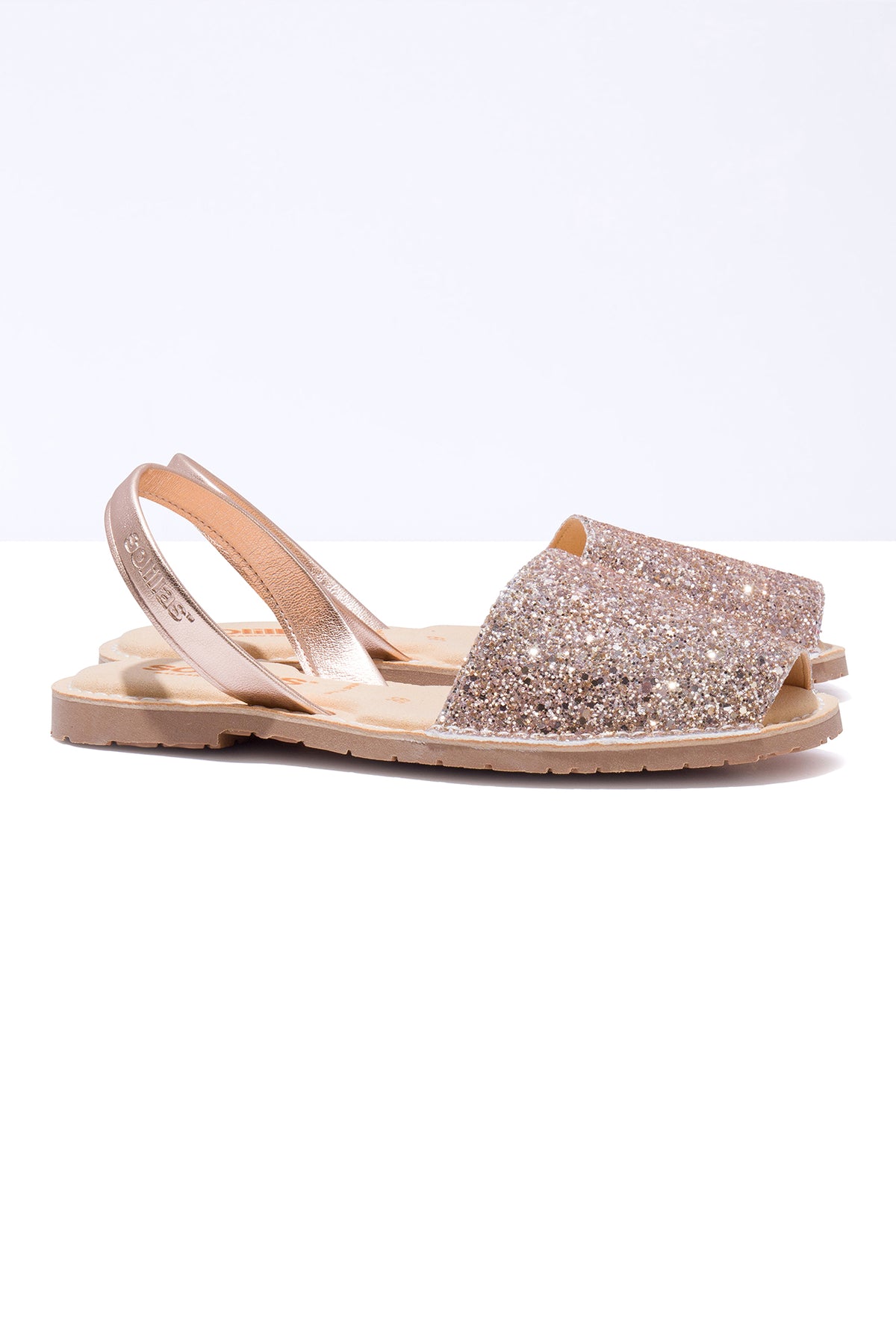 Rose Gold Glitter Mimoso Vegan - Original Menorcan Sandals