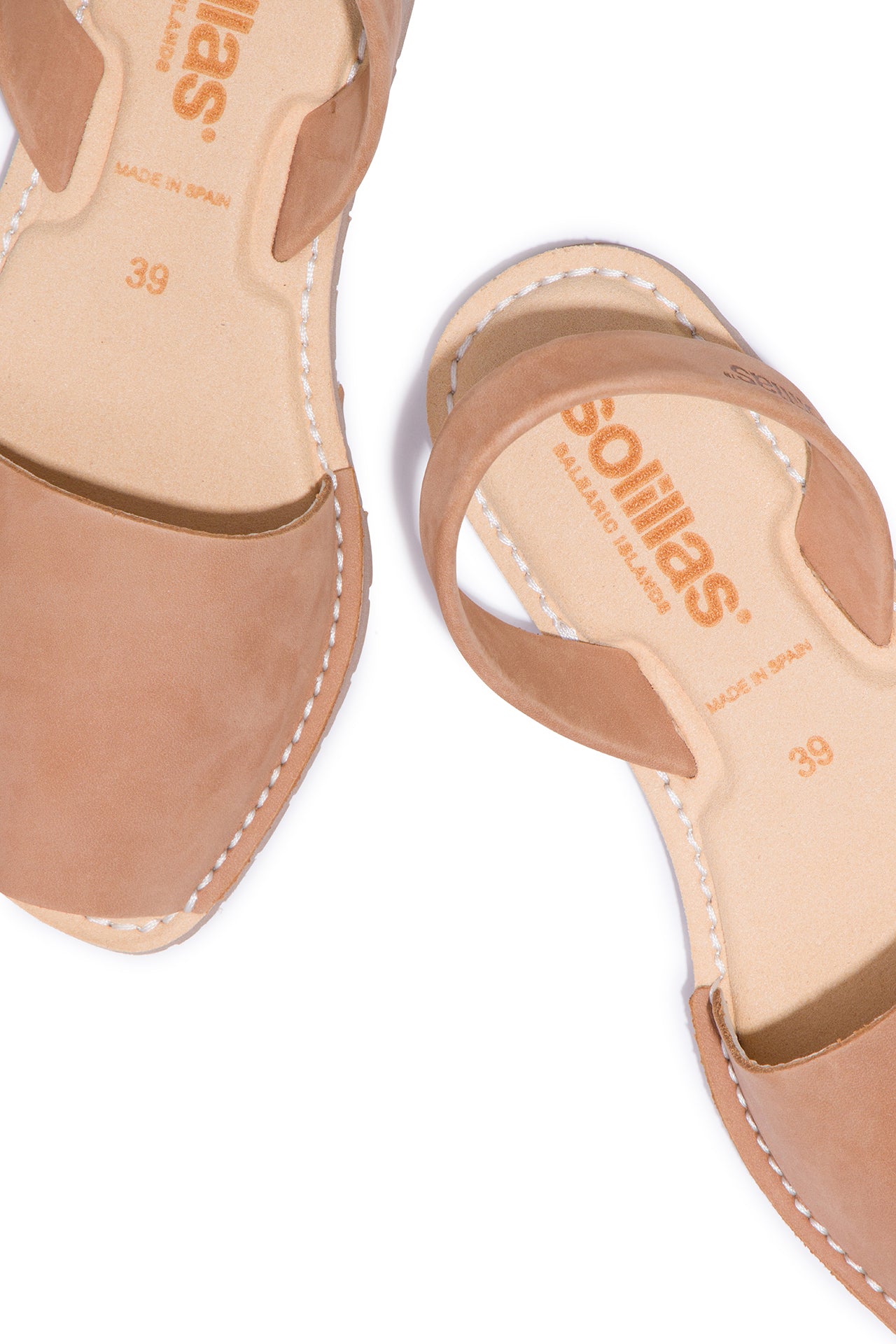 Cuero Mimoso - Original Menorcan Sandals in Tan Nubuck Leather with Padded Insole