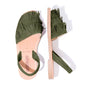 Pino Franja - Khaki Green Fringe Detail Leather Menorcan sandals