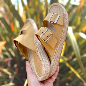 Canario Neva - Yellow Leather Buckle Espadrille