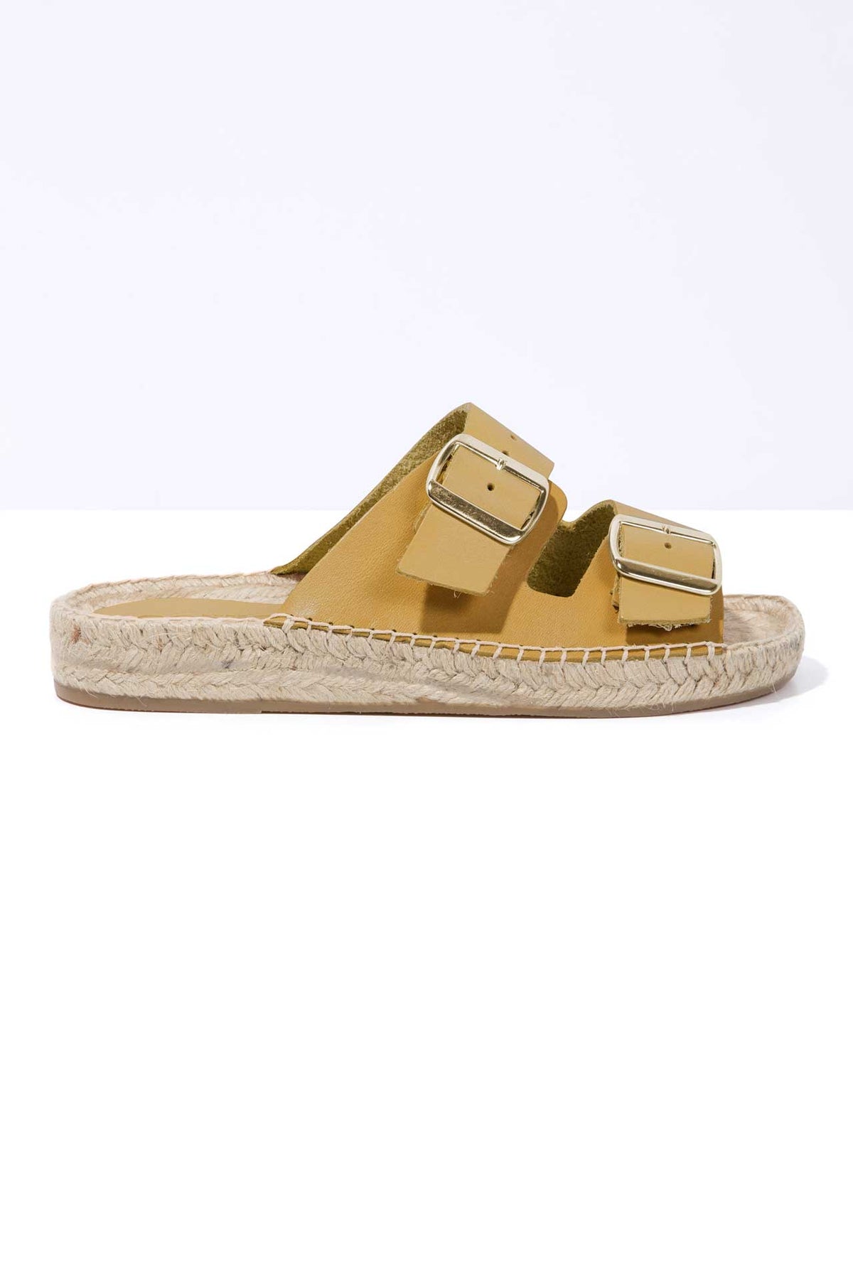 Canario Neva - Yellow Leather Buckle Espadrille