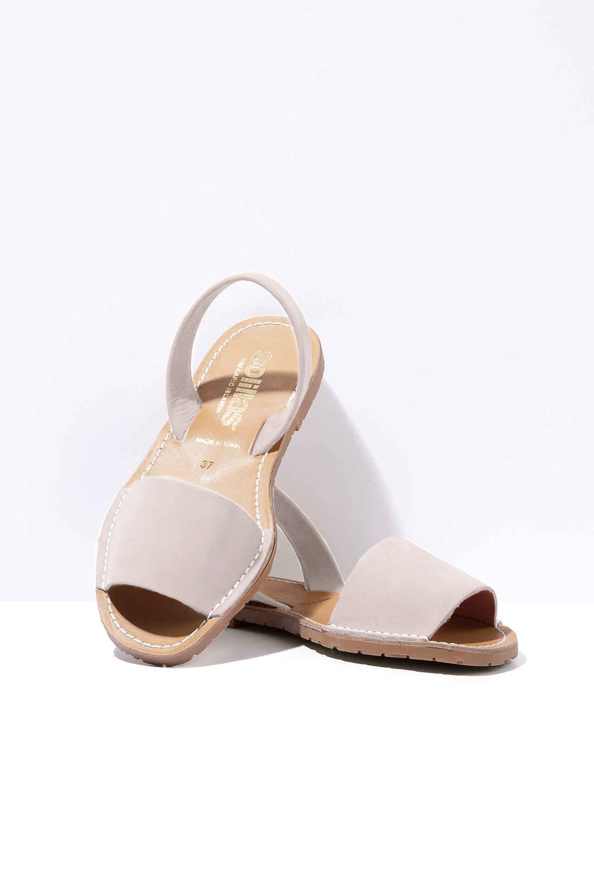 PEDRA FRESCA - Ballerina Menorcan Sandals in Grey Nubuck Leather