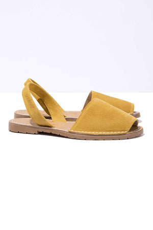 Mustard - Original Menorcan Sandals in Yellow Suede