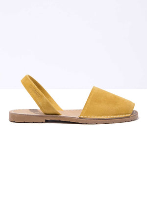 Mustard - Original Menorcan Sandals in Yellow Suede