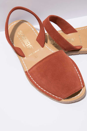 ROJA - Terracotta Red Suede Menorcan sandals