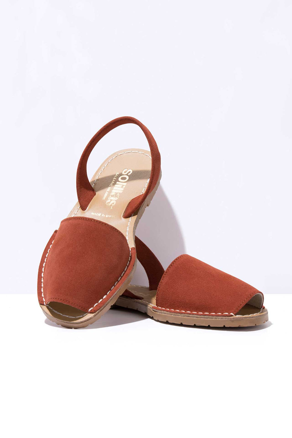 ROJA - Terracotta Red Suede Menorcan sandals