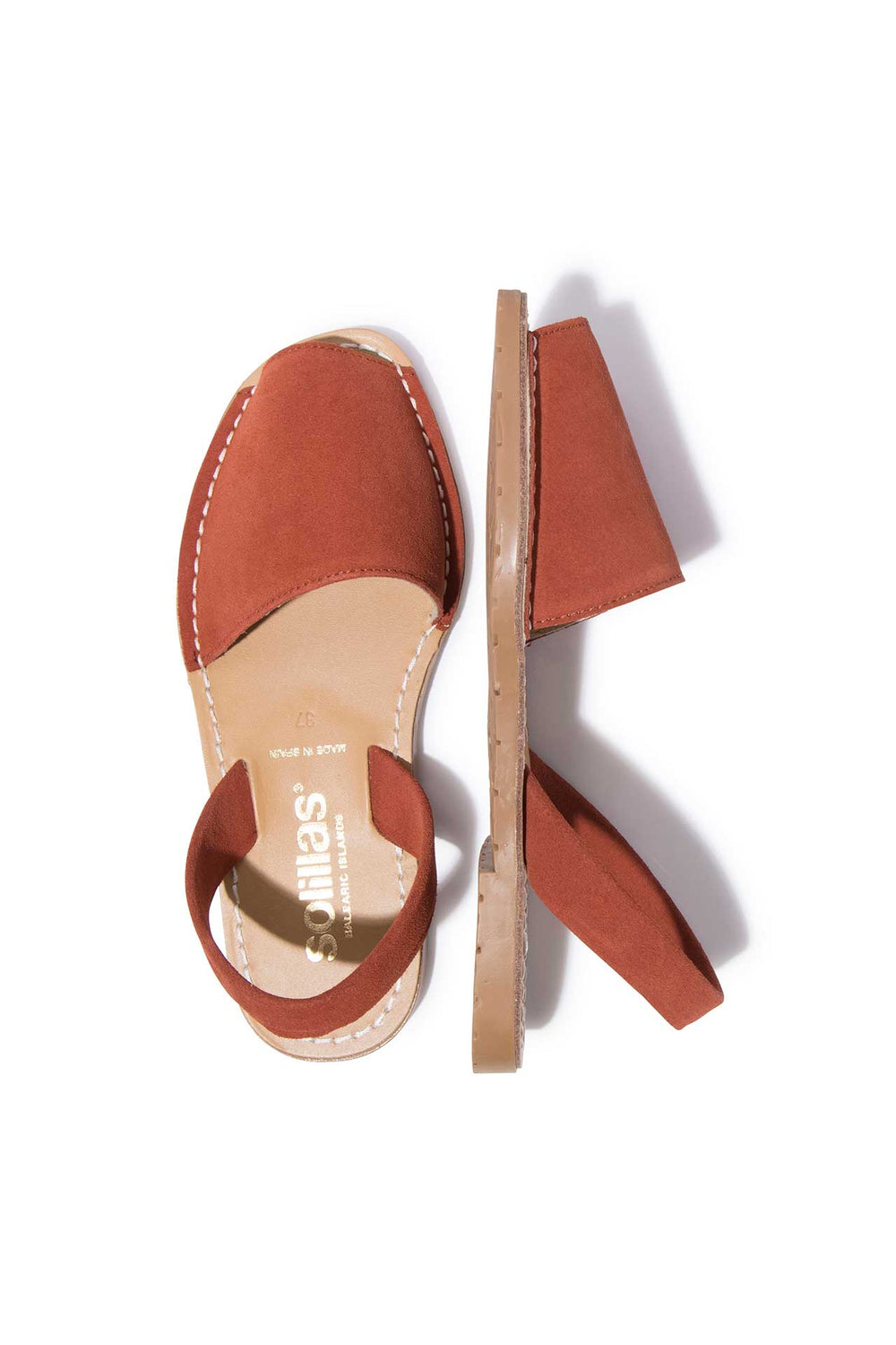 ROJA - Terracotta Red Suede Menorcan sandals