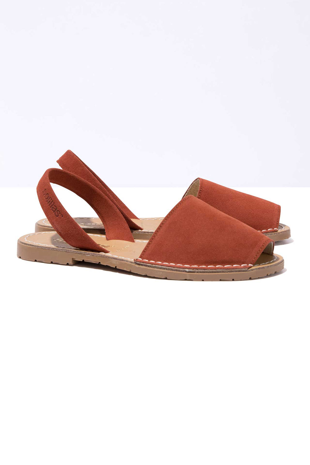 ROJA - Terracotta Red Suede Menorcan sandals