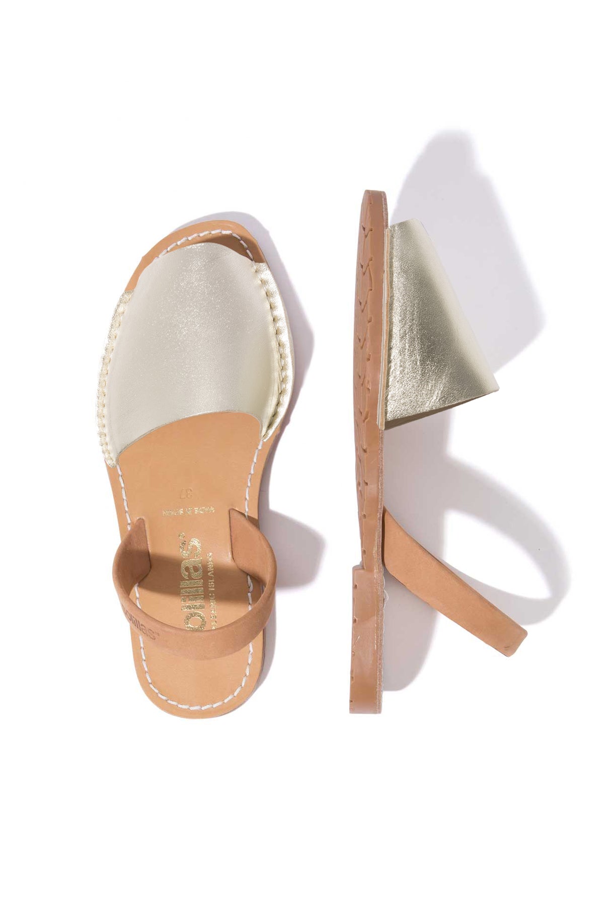 TERROSO ORO ORIGINAL - Gold & Tan Menorcan sandals