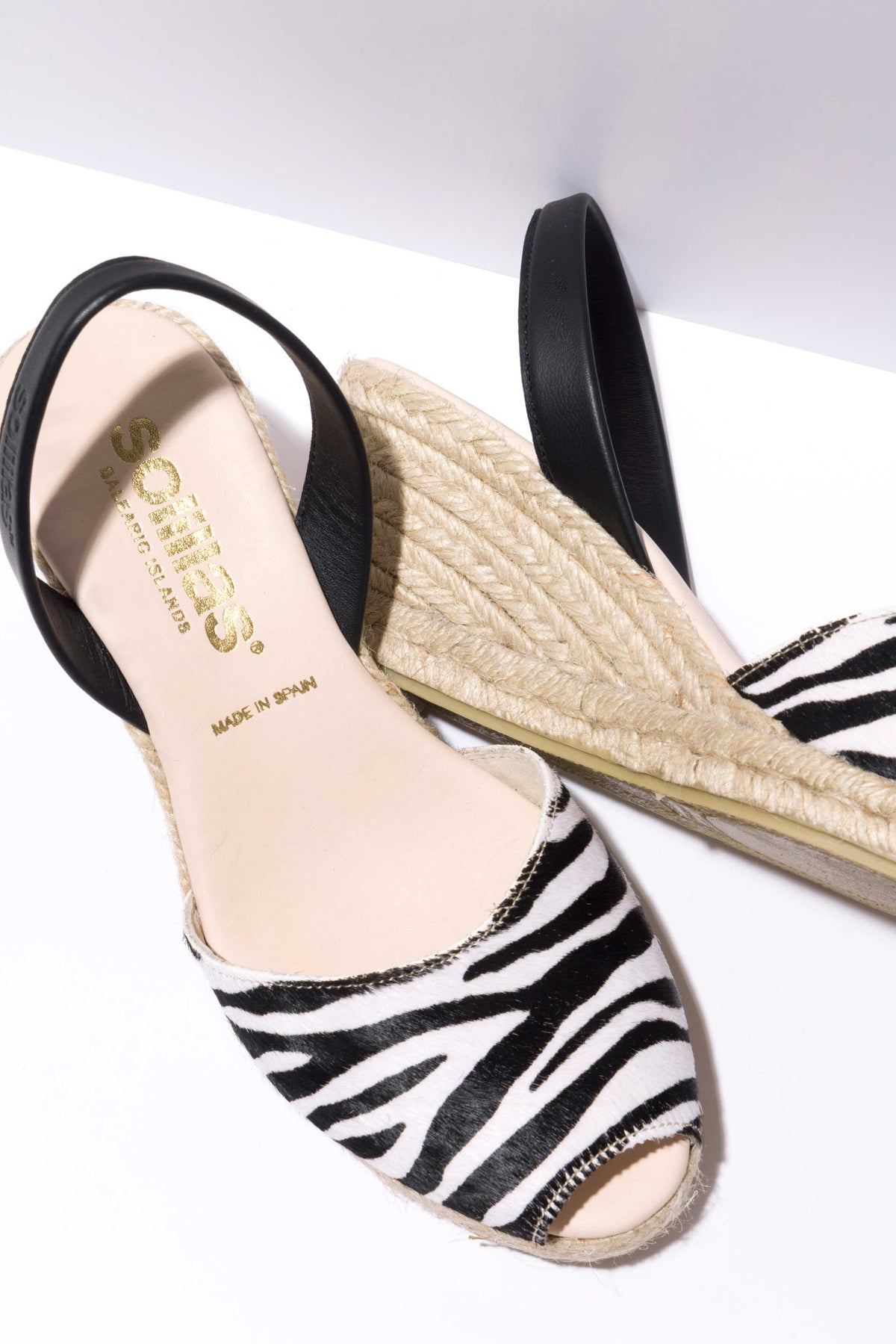 CEBRA LALIA - Espadrille Wedge Zebra Print Fur Menorcan Sandals
