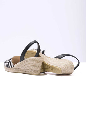 CEBRA LALIA - Espadrille Wedge Zebra Print Fur Menorcan Sandals