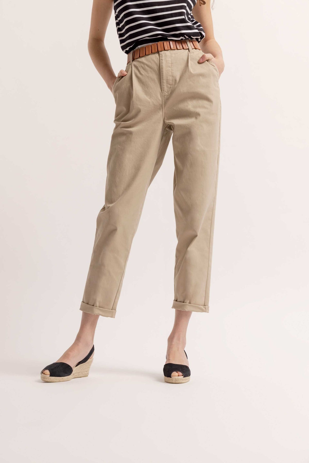 NOCHE LALIA - Espadrille Wedge Black Leather Menorcan Sandals