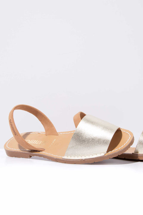 TERROSO ORO FRESCA - Gold & Tan Menorcan sandals