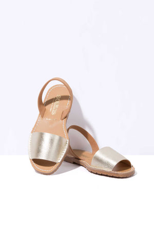 TERROSO ORO FRESCA - Gold & Tan Menorcan sandals
