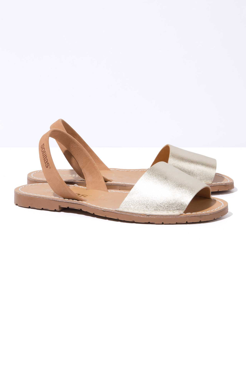 TERROSO ORO FRESCA - Gold & Tan Menorcan sandals