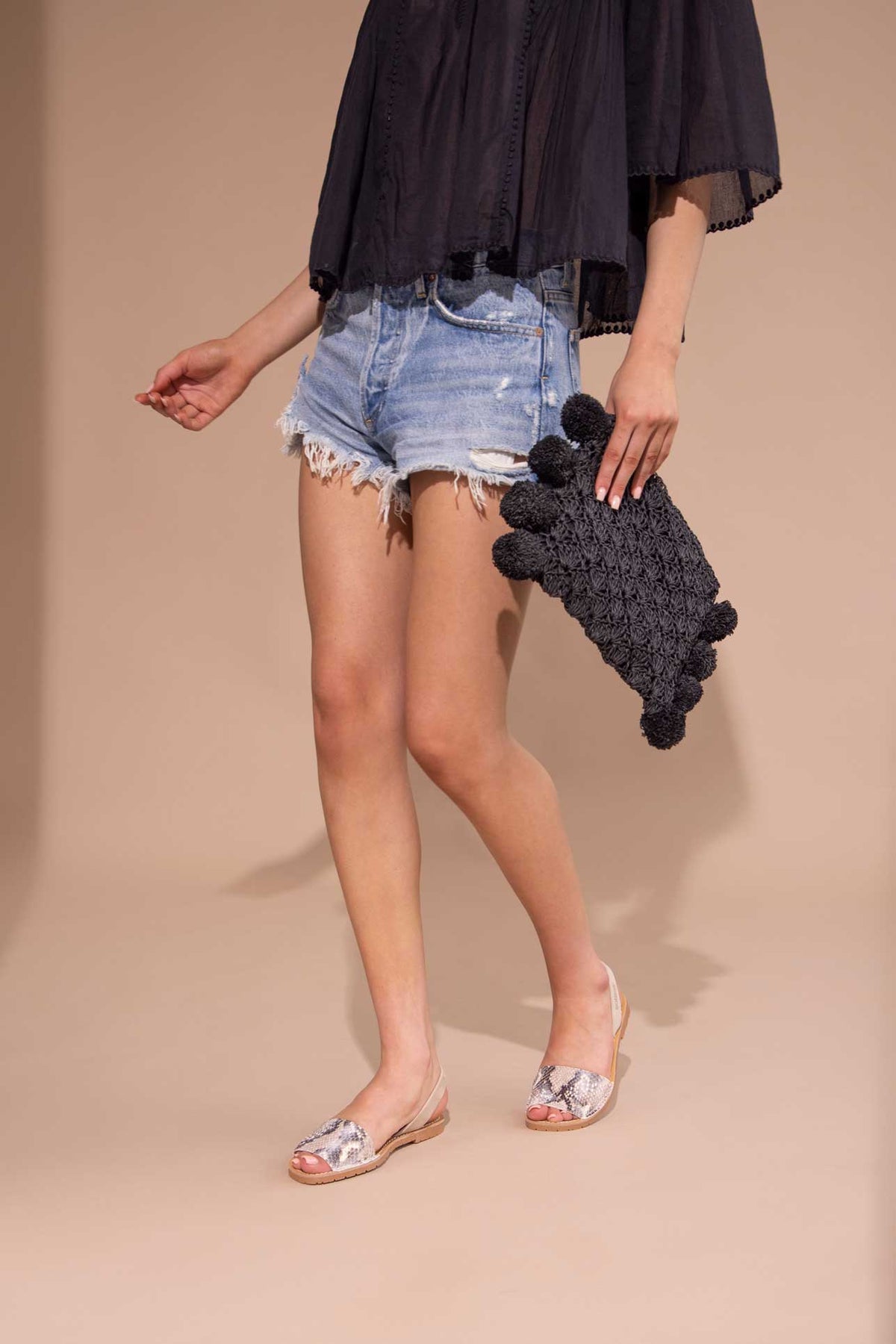 PYTON FRESCA - Snake Effect Leather Menorcan Sandals