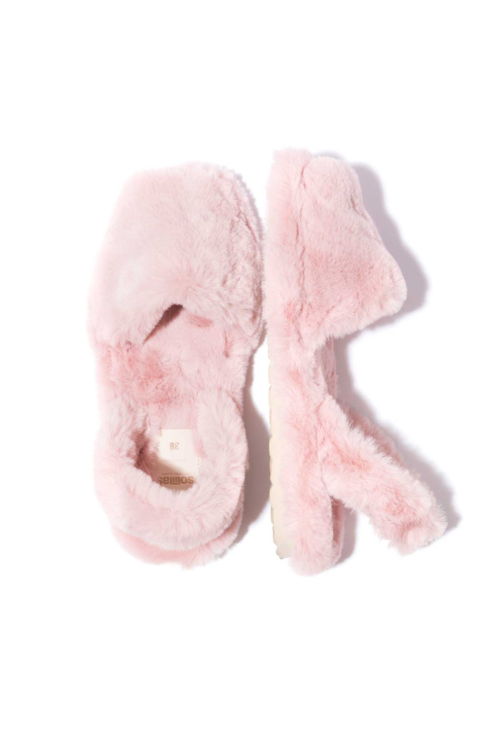 MIA CASA  - Pink Fluffy Balearic Slippers