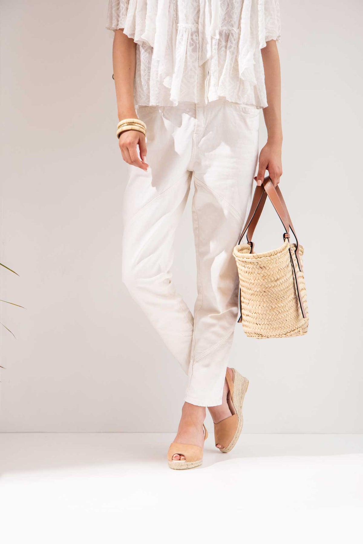 CUERO LALIA - Espadrille Wedge Menorcan Sandals in Tan Leather