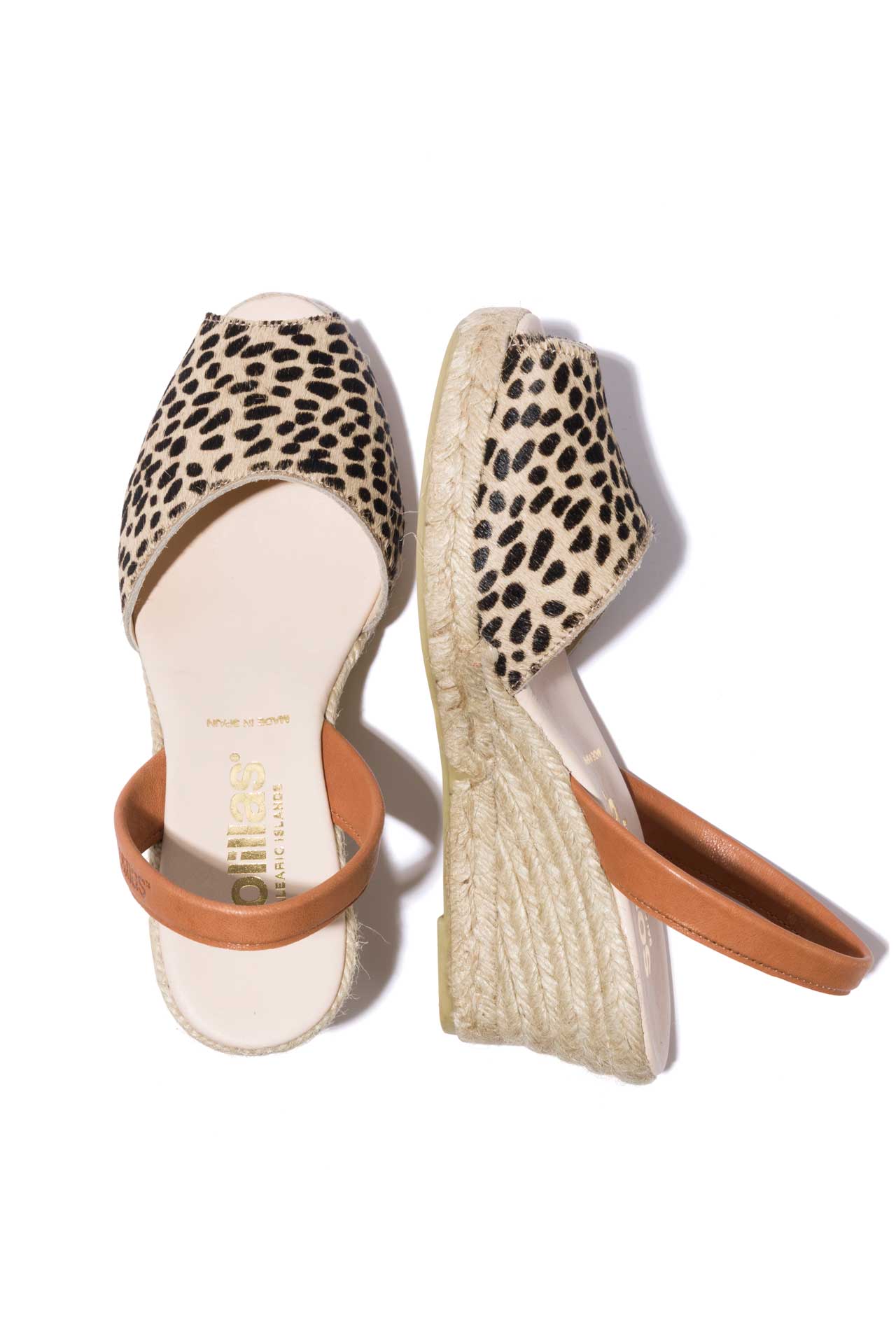 LEOPARDO LALIA - Espadrille Wedge Leopardo Print Fur Menorcan Sandals