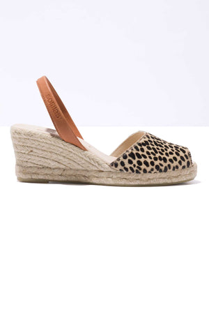 LEOPARDO LALIA - Espadrille Wedge Leopardo Print Fur Menorcan Sandals