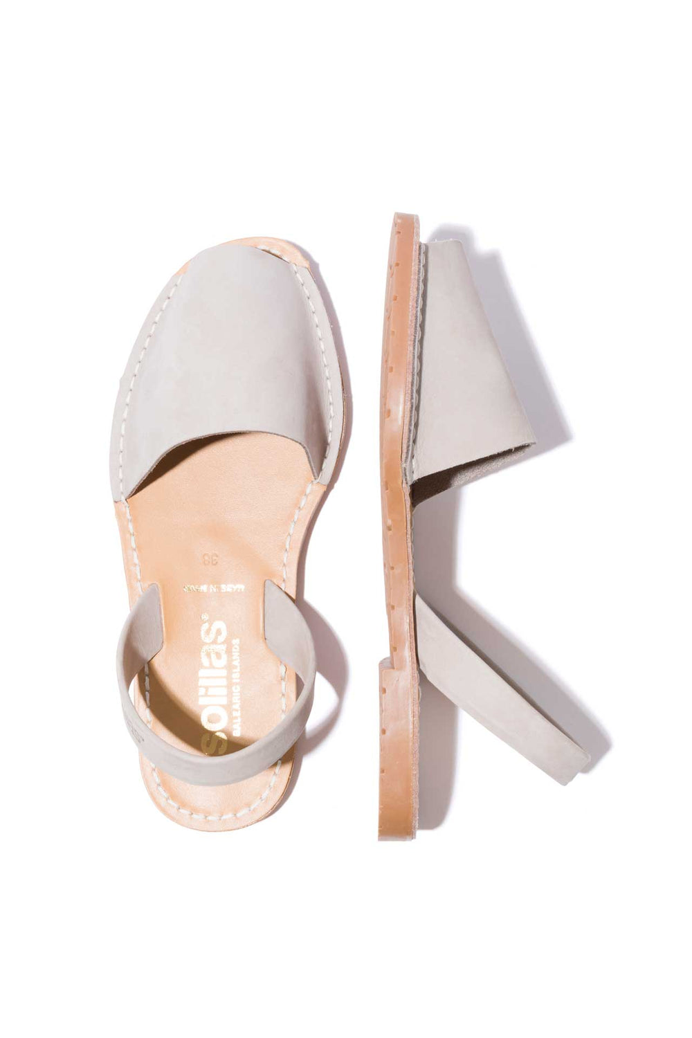 PEDRA - Grey Nubuck Leather Original Menorcan Sandals