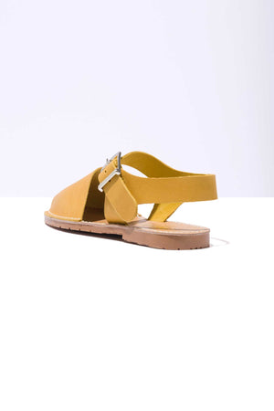 CANARIO PESCA - Yellow Leather Buckle Menorcan Sandal