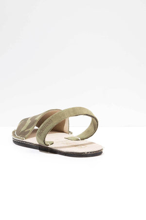 Khaki Camo - Camoflague Suede sandals - Women