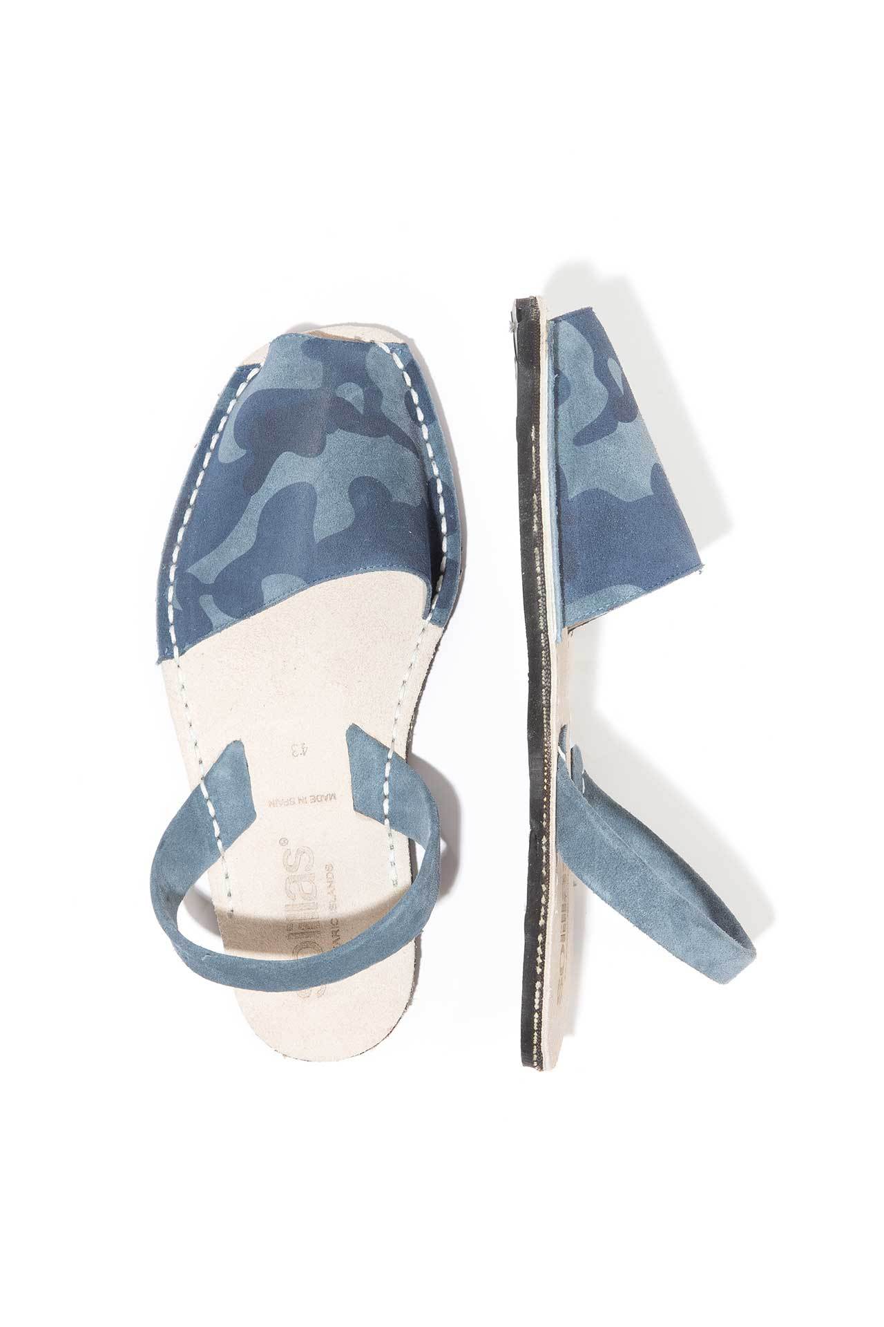 Navy Camo - Camoflague Suede sandals - Women
