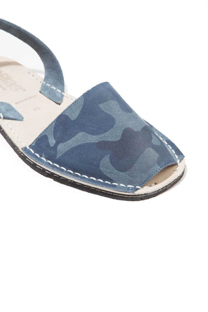 Navy Camo - Camoflague Suede sandals - Women
