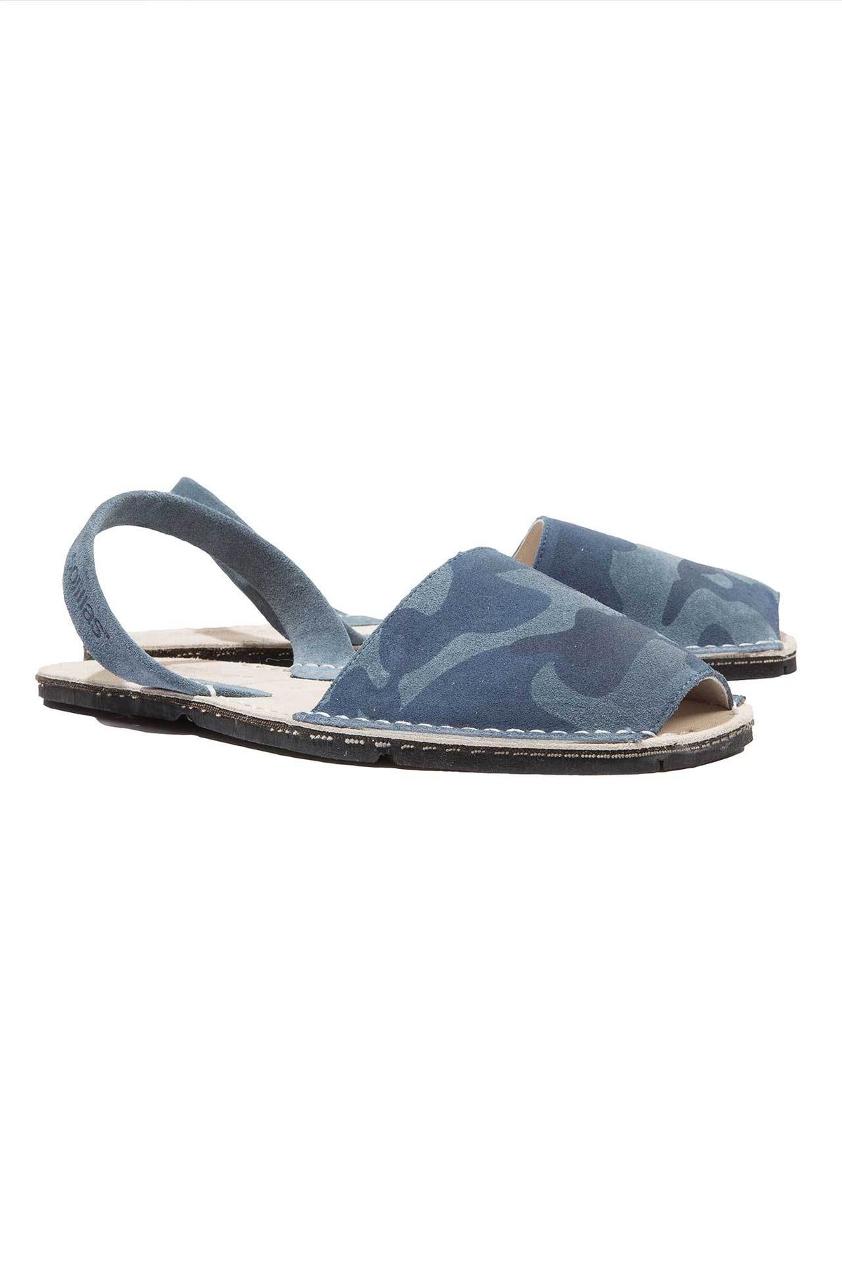 Navy Camo - Camoflague Suede sandals - Women