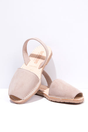 CALMA - Original Menorcan Sandals in Taupe Suede Leather