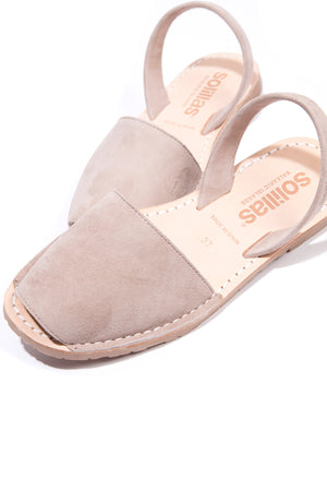 CALMA - Original Menorcan Sandals in Taupe Suede Leather