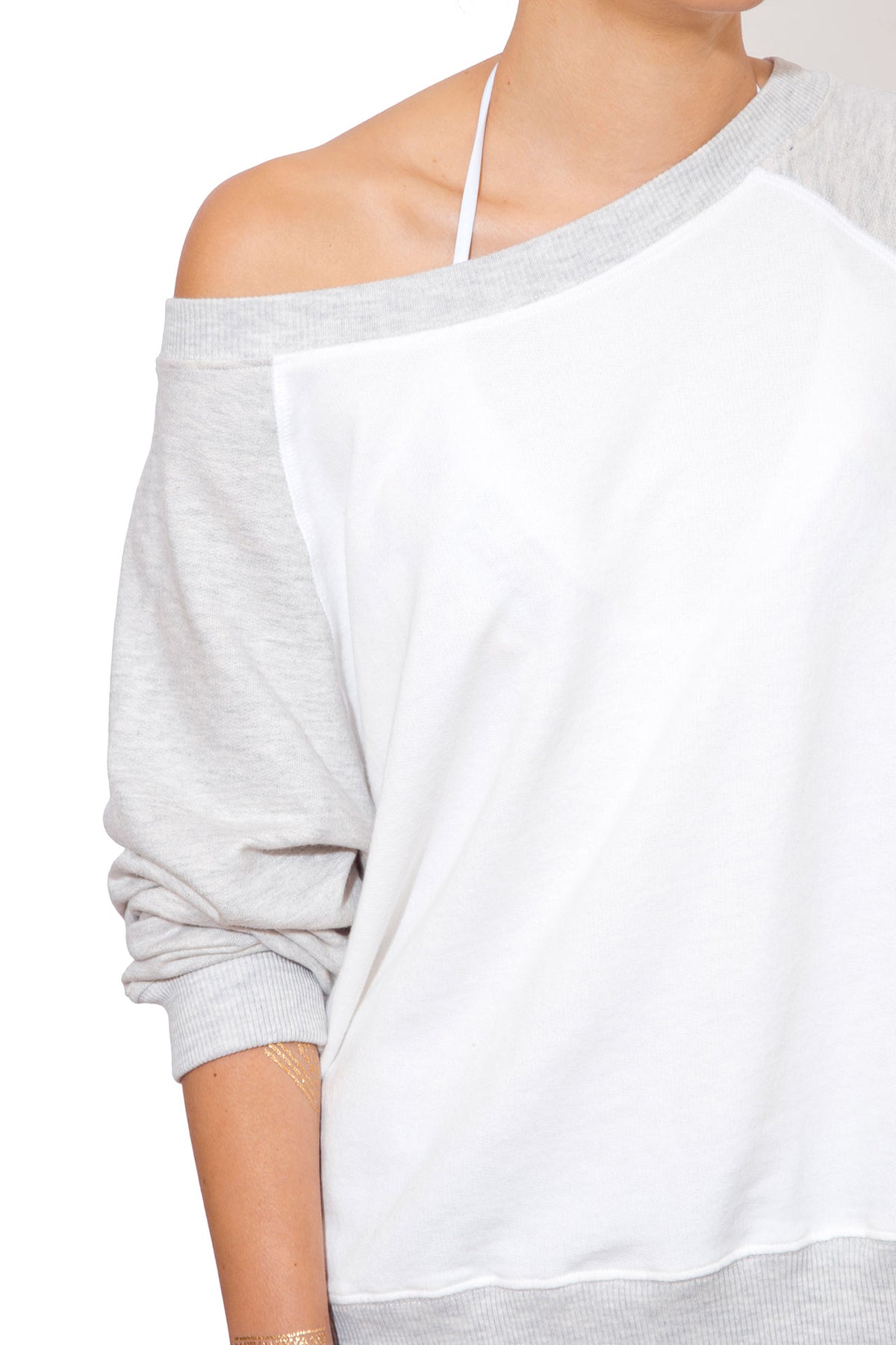 Women's Slouchy Sweatshirt - Two Tone