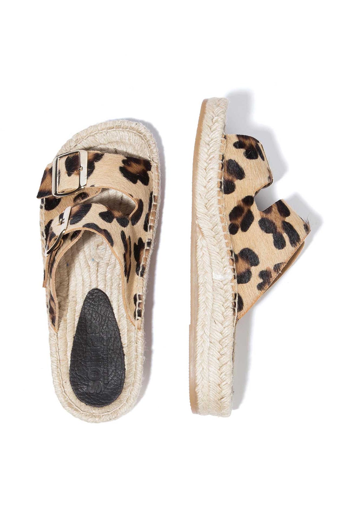 LEOPARD NEVA - Hair-On Leather Buckle Espadrille