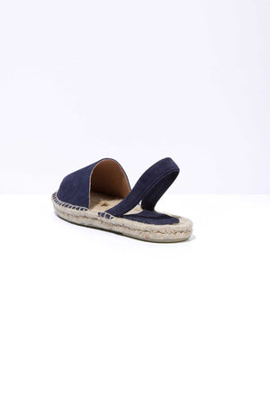 NAVY ESTRELLA - Navy Suede Espadrille Menorcan sandals