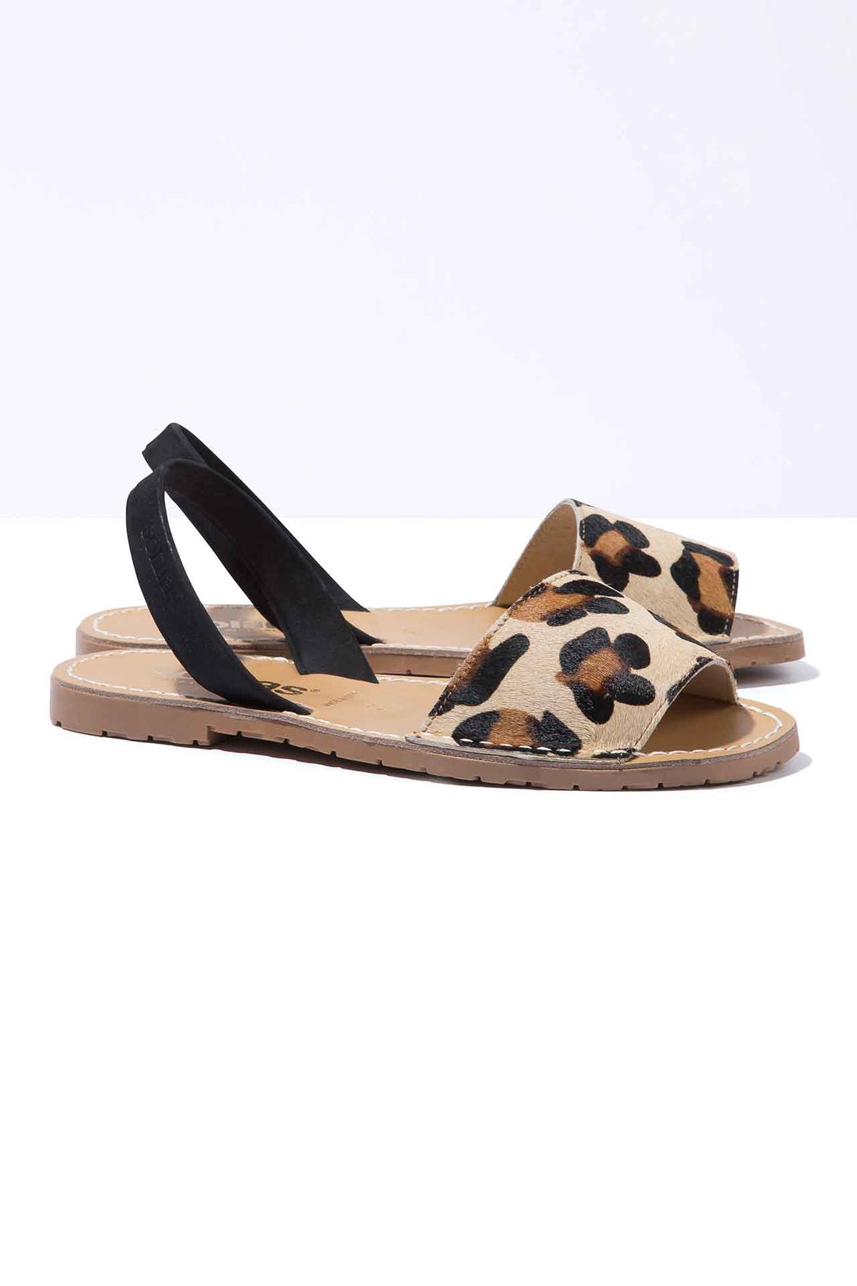 LEOPARDO FRESCA - Leopard Hair-On Leather Ballerina Menorcan sandals